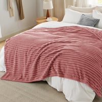 BEDSURE dekica pokrivač 220x240 cm tamno ružičasta dekoracija za sobu prekrivač mekano toplo 6