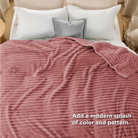 BEDSURE dekica pokrivač 220x240 cm tamno ružičasta dekoracija za sobu prekrivač mekano toplo 5