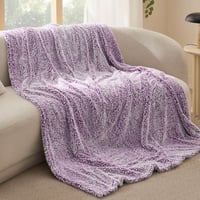 BEDSURE Lila Sherpa Takaró 150x200 cm, Puha Sofa Pléd, Meleg Téli Blanket 5