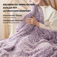 BEDSURE Lila Sherpa Takaró 150x200 cm, Puha Sofa Pléd, Meleg Téli Blanket 2