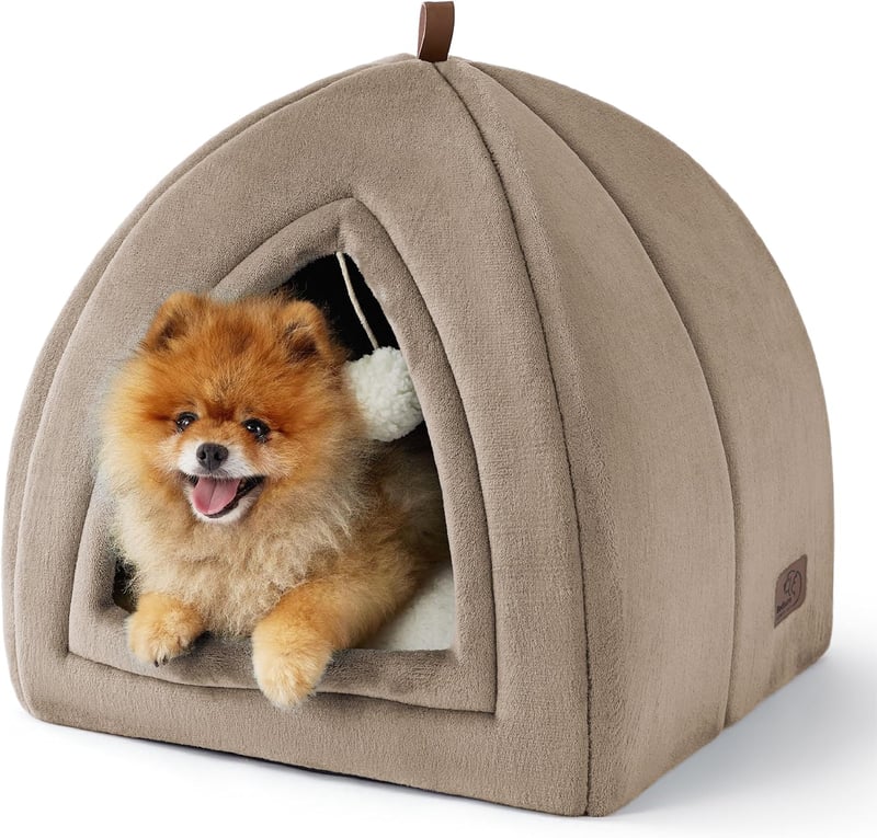 Bedsure Macskabarlang Nagy Macskáknak Teve Szín - Összecsukható Macskágy Mosható Párnával 44x44cm