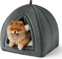 BEDSURE Macskabarlang Összecsukható Macskágy Sötétszürke 44x44cm Mosható Párnával 1