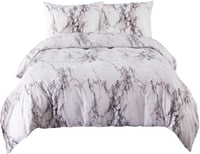 Bedsure 3 részes mikroszálas ágynemű garnitúra 200x200 cm márvány fehér 8
