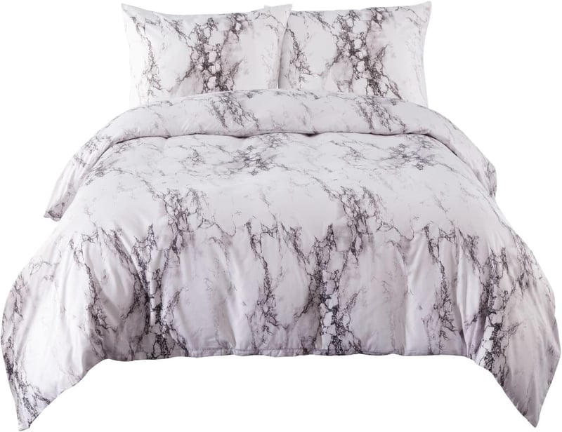Bedsure 3 részes mikroszálas ágynemű garnitúra 200x200 cm márvány fehér