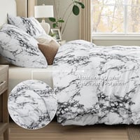 Bedsure 3 részes mikroszálas ágynemű garnitúra 200x200 cm márvány fehér 5
