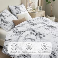 Bedsure 3 részes mikroszálas ágynemű garnitúra 200x200 cm márvány fehér 3