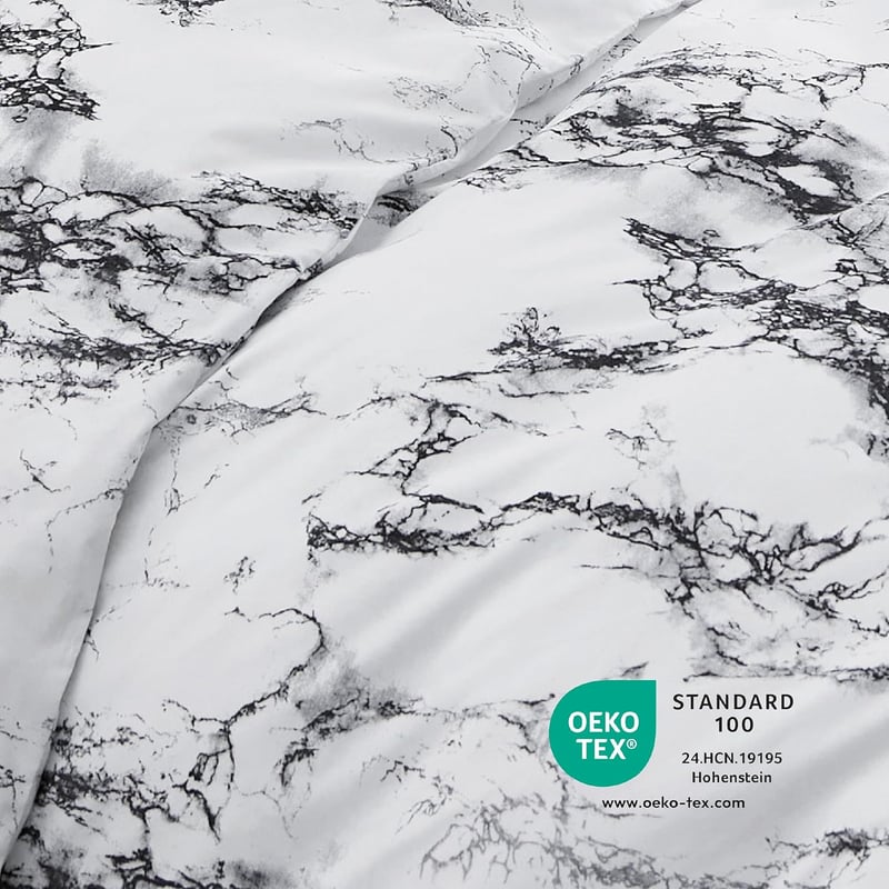 Bedsure 3 részes mikroszálas ágynemű garnitúra 200x200 cm márvány fehér