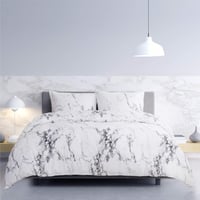 Bedsure Mikrofiber Ágyneműhuzat 155x220 cm Fehér Márvány Mintás 3 Részes Garnitúra 7