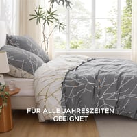 Bedsure Mikroszálas Ágyneműhuzat 135x200 cm Szürke Ágytakaró Párnahuzattal Egyszemélyes Ágyhoz 6
