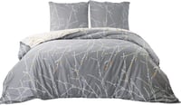 Bedsure Mikroszálas Ágyneműhuzat 155x220 cm Szürke Ágytakaró Párnahuzattal Egyszemélyes Ágyhoz 9