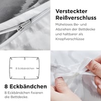 Bedsure Mikroszálas Ágyneműhuzat 155x220 cm Szürke Rácsozott 3 Részes Garnitúra Párnával 5