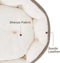 Bedsure Mosható Macska Ágy - 63x53x20 cm Kétoldalú Párnával, Csúszásgátlós Kisállat Fekhely Macskáknak és Kistestű Kutyáknak, Teveszín 7
