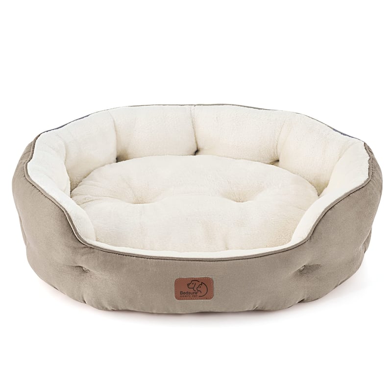 Bedsure Perivi Krevet za Mačke - 63x53x20 cm s Jastukom s Dva Lica, Protuklizni Ležaj za Kućne Ljubimce, Mačke i Male Pse, Boja Deve