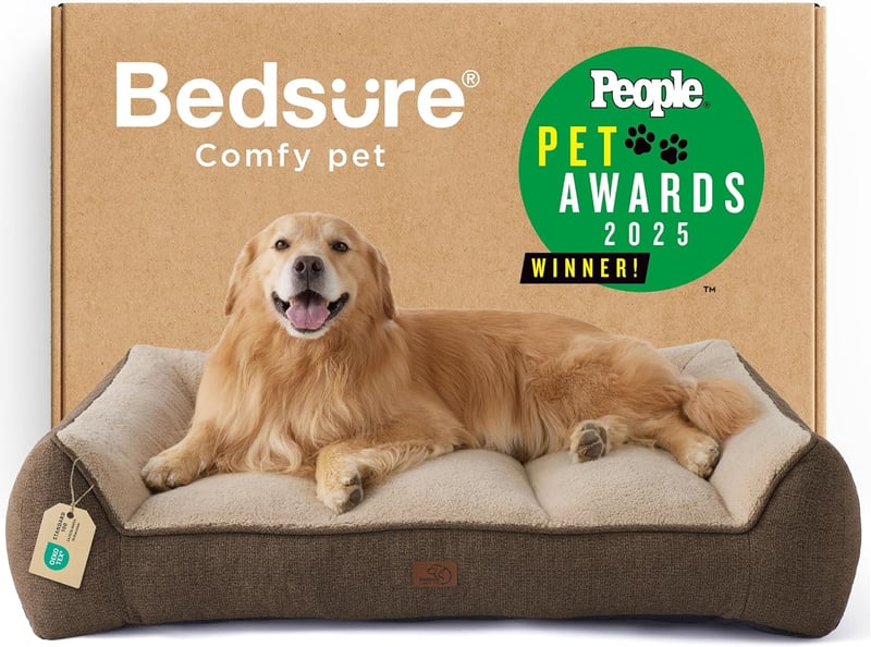 BEDSURE Nagy kutyák számára 122x89cm vízálló kutyaágy puha plüss szőrme borítással