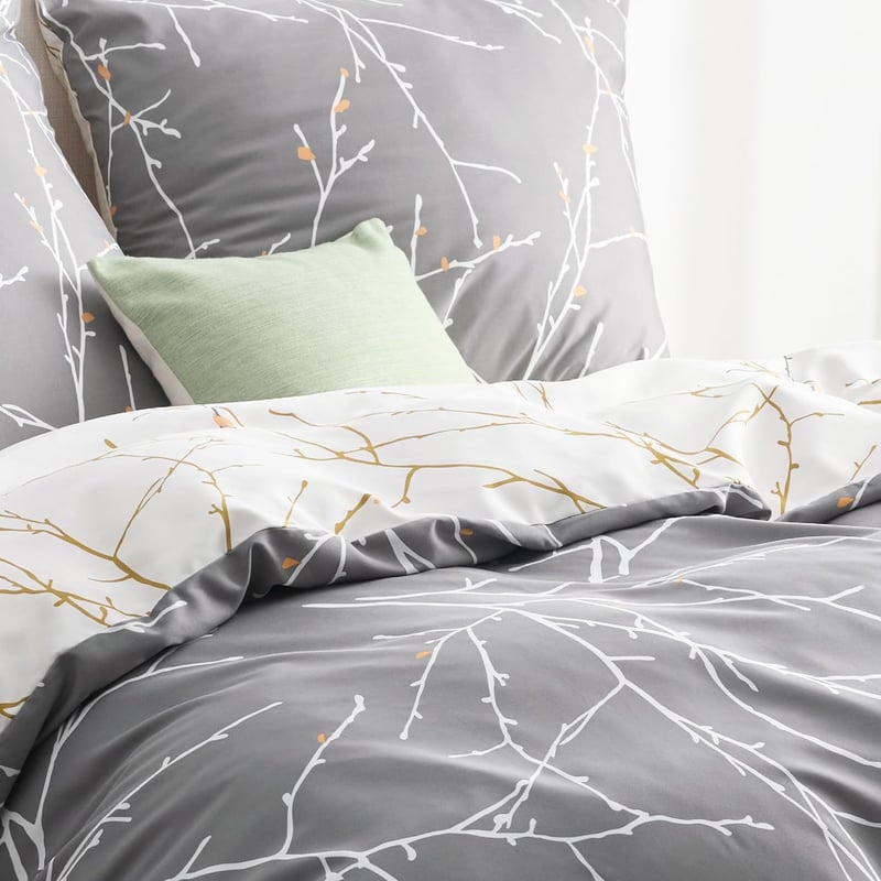 Bedsure Nyári Ágynemű Szett 200x200 cm Ágytakaró Párnahuzat Szürke Ágyhuzat
