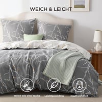 Bedsure Nyári Ágynemű Szett 200x200 cm Ágytakaró Párnahuzat Szürke Ágyhuzat 2