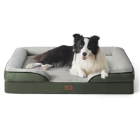 Pat ortopedic pentru câini BEDSURE, Canapea ergonomică pentru câini, 89 x 63 x 17 cm, Verde pin 1