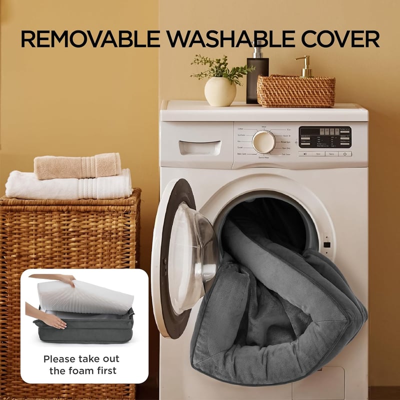 BEDSURE Ortopédikus Kutyaágy 134x106cm Nagy Kutyáknak Memóriahabos Szürke