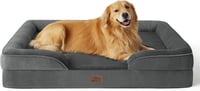 BEDSURE Ortopédikus Kutyaágy 134x106cm Nagy Kutyáknak Memóriahabos Szürke 1