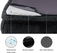 BEDSURE Ortopédikus Kutyaágy - 71x58 cm Mosható Kanapé Kisméretű Kutyáknak, Tojástartó Habszivaccsal, Csúszásgátlós, Sötétszürke 6