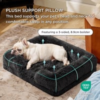 BEDSURE Ortopédikus Kutyaágy - 71x58 cm Mosható Kanapé Kisméretű Kutyáknak, Tojástartó Habszivaccsal, Csúszásgátlós, Sötétszürke 3
