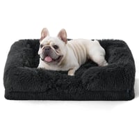 BEDSURE Ortopedski Krevet za Pse - 71x58 cm Periva Sofa za Male Pse, s Pjenom s Izbočinama, Protuklizna, Tamno Siva 1