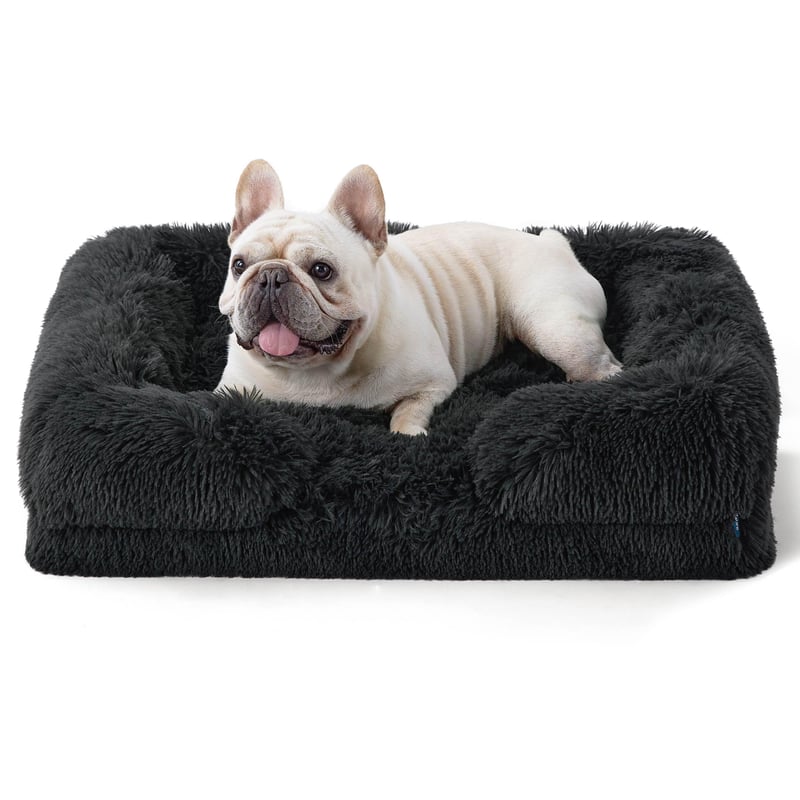 BEDSURE Ortopedski Krevet za Pse - 71x58 cm Periva Sofa za Male Pse, s Pjenom s Izbočinama, Protuklizna, Tamno Siva