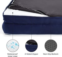 BEDSURE Ortopédikus Kutyaágy 89x63 cm - Közepes Méretű Kutyáknak, Mosható Tojástartó Habos Kutyakanapé, Csúszásgátló Kutyafekhely, Sötétkék 5