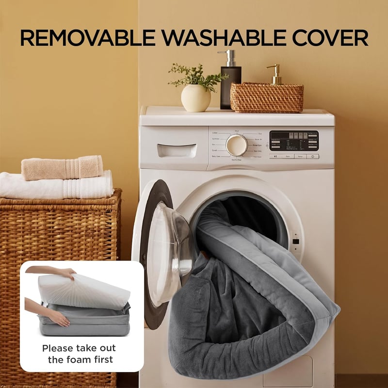 BEDSURE Ortopédikus Kutyaágy 89x63cm Közepes Kutyáknak Memóriahabos Szürke