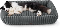 BEDSURE Ortopédikus kutyaágy nagy kutyáknak 109x76 cm szürke fleece 1