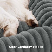 BEDSURE Ortopédikus Kutyaágy Nagy Kutyáknak 91x68cm Szürke Fleece Takaróval 3