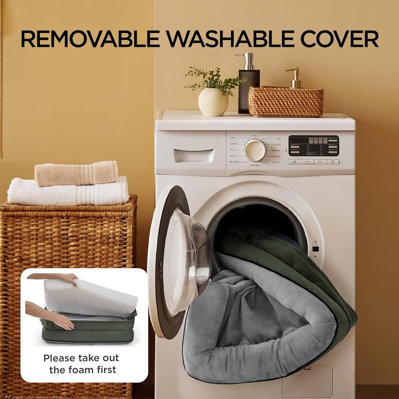 Bedsure Ortopédikus Kutyaágy XL 122x89cm - Mosható Flannel Huzattal, Vízálló Kutyakanapé 45kg-ig
