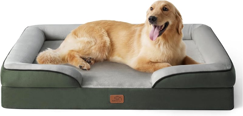 Bedsure Ortopédikus Kutyaágy XL 122x89cm - Mosható Flannel Huzattal, Vízálló Kutyakanapé 45kg-ig