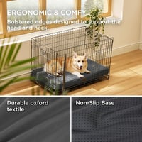 BEDSURE Ortopédikus Kutyafekhely Közepes Kutyáknak - 89x56x7,6 cm Mosható Plüss Matrac Csúszásgátló Aljjal, Sötétszürke - darkgray 3