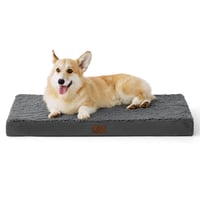 BEDSURE Ortopedski krevet za pse, srednji psi - 89x56x7,6 cm, perivi plišani madrac s protukliznom podlogom, tamno sivi 1