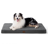 BEDSURE Ortopedski krevet za pse velikih pasmina - 104x74x9 cm Perivi madrac od pjene s protukliznom podlogom, tamno sivi 1