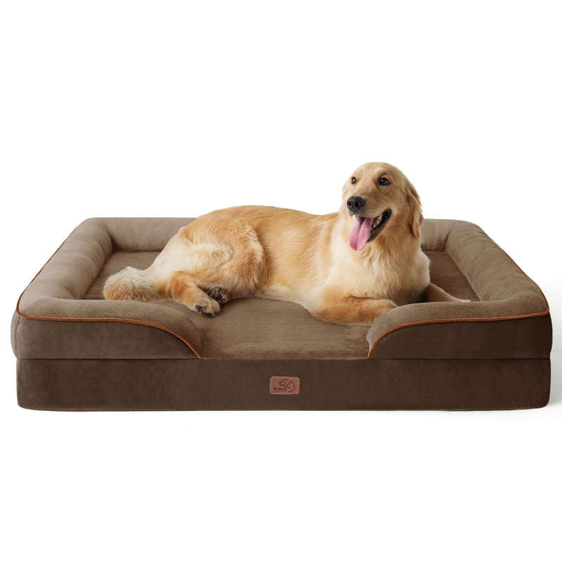 Bedsure ortopedski krevet za pse - smeđi - 122x89x20 cm