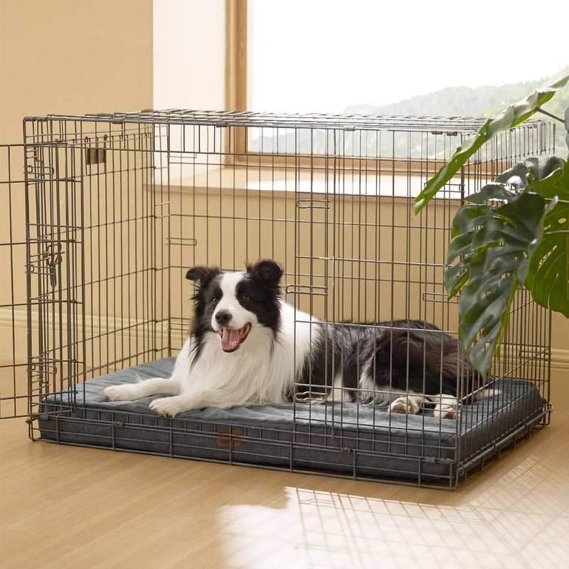 Bedsure Ortopédikus Kutyapárna 90x55cm Memóriahabos Szürke Mosható Kutyaágy