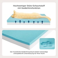 Bedsure Ortopédikus Kutyapárna 90x55cm Memóriahabos Szürke Mosható Kutyaágy 3