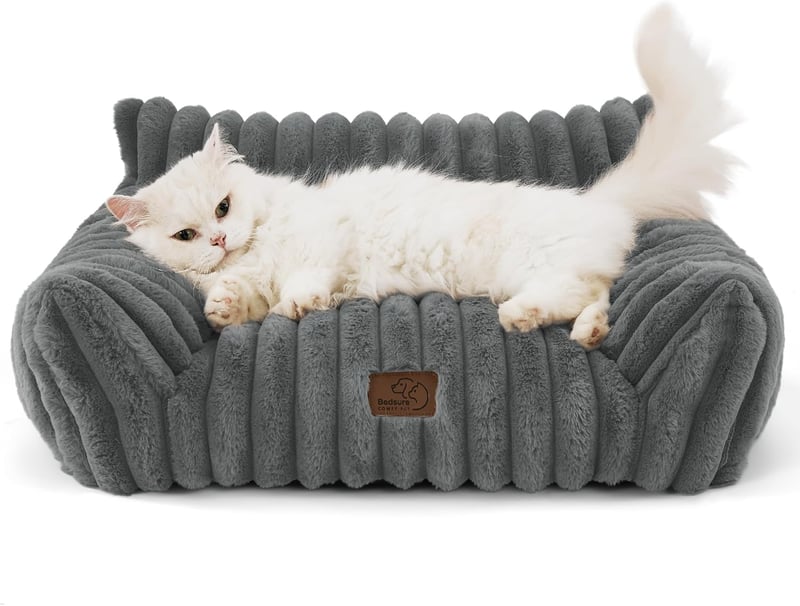 BEDSURE Ortopédikus Macskaagy 61x46cm, Mosható Puha Kisállat Ágy Kutyáknak