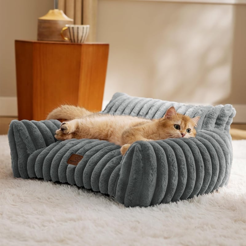 BEDSURE Ortopédikus Macskaagy 61x46cm, Mosható Puha Kisállat Ágy Kutyáknak