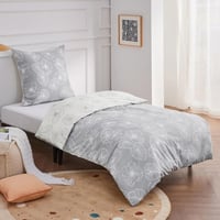 BEDSURE Pamut Ágyneműhuzat 135x200 cm Ginkgo Mintás Szürke 2 Részes Párnahuzattal 7