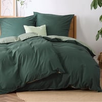 BEDSURE Pamučna posteljina 135x200 cm - kadulja zelena, 4-dijelni set, s 2 jastučnice 80x80 cm 2