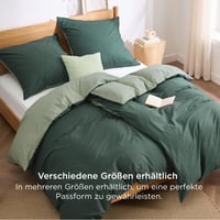 BEDSURE Pamučna posteljina 135x200 cm - kadulja zelena, 4-dijelni set, s 2 jastučnice 80x80 cm 8