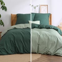 BEDSURE Pamučna posteljina 135x200 cm - kadulja zelena, 4-dijelni set, s 2 jastučnice 80x80 cm 4