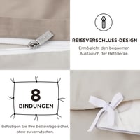 Set Lenjerie de Pat din Bumbac BEDSURE 200x200 cm, Bej/Taupe, 3 piese, cu 2 fețe de pernă 80x80 cm 6