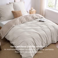 Set Lenjerie de Pat din Bumbac BEDSURE 200x200 cm, Bej/Taupe, 3 piese, cu 2 fețe de pernă 80x80 cm 5