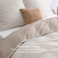 Set Lenjerie de Pat din Bumbac BEDSURE 200x200 cm, Bej/Taupe, 3 piese, cu 2 fețe de pernă 80x80 cm 3