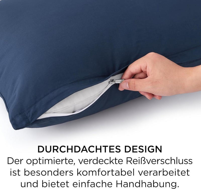 Bedsure Párnahuzat 40x40 cm 2 db Pamut Oeko-Tex Kék