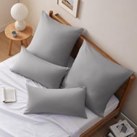 BEDSURE Párnahuzat 40x80 cm - 100% Pamut Cipzáras Díszpárna Huzat, Légáteresztő, Puha, Tartós, Világosszürke, Oeko-Tex Tanúsítvánnyal 7
